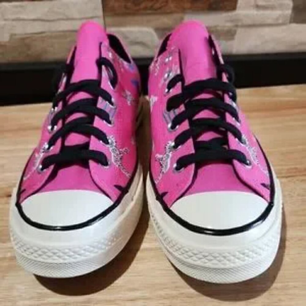 NEW CONVERSE CHUCK TAYLOR 70 OX 80S ARCHIVE PRINTHYPER PINK, BLUE & BLACK - Picture 4 of 9